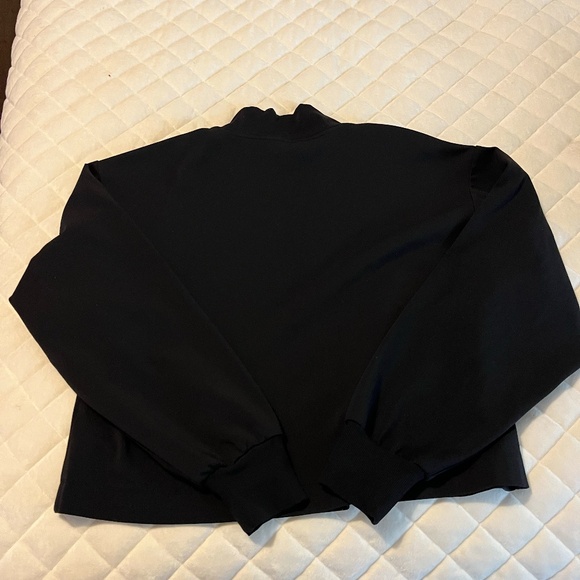 Athlete Black Cropped Mockneck Sweatshirt - Picture 5 of 5